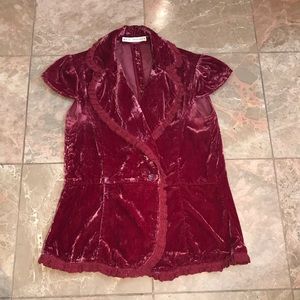 c.c. couture One Button Velour Top